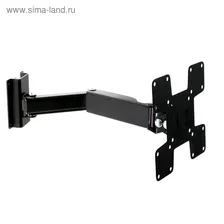 Кронштейн MART 307S, для ТВ, наклонно-поворотный, 10"-43", 130-450 мм от стены, черный