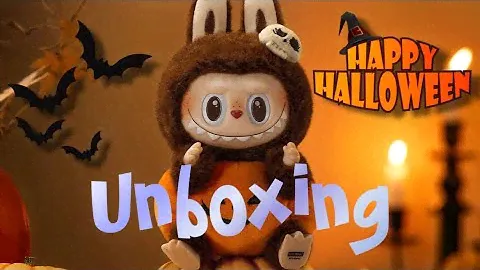 Asmr Unboxing with Pumpkin Halloween Labubu 🎃 #labubu #trending #pumpkinlabubu #350