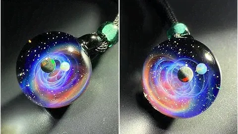 Cosmic galaxy glass pendant | Galaxy marble | Universe Glass Jewelry | Space Cosmos Design