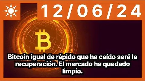 Bitcoin igual de rápido que ha caído será la recuperación. El mercado ha quedado limpio.
