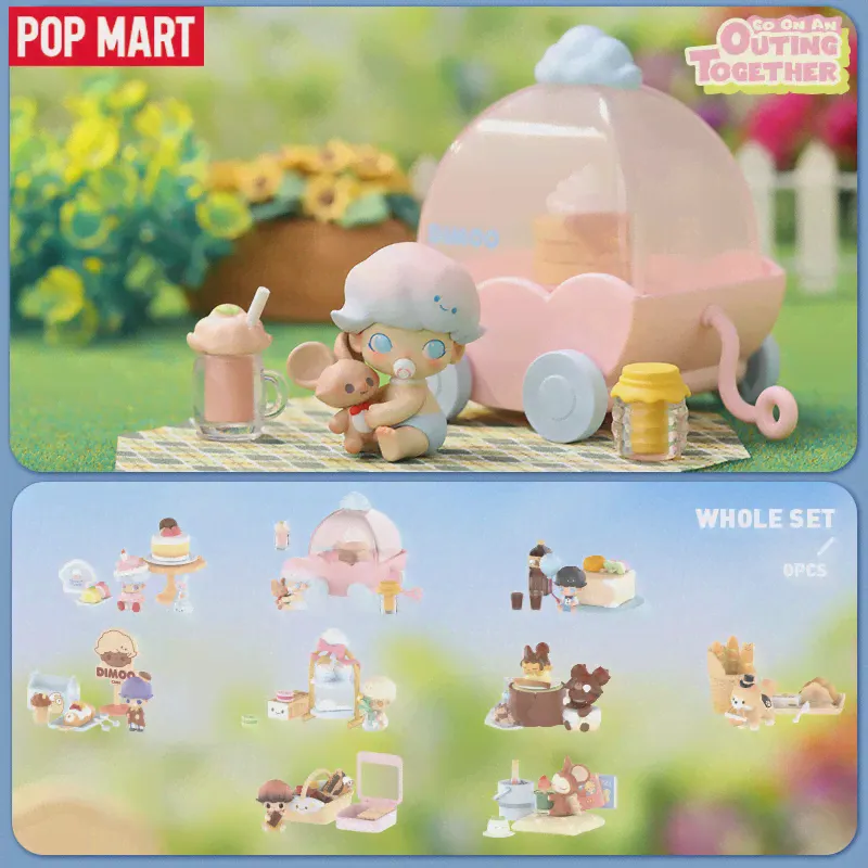 POP MART Dimoo Go On An Outgonging Together Серия Игрушек Blind Box Kawaii Аниме Фигурка Caixa Mystery Box Куклы Подарок Для девочек-0