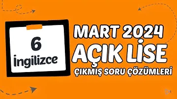 Açık Lise  Mart 2024 Sınavı İngilizce 6